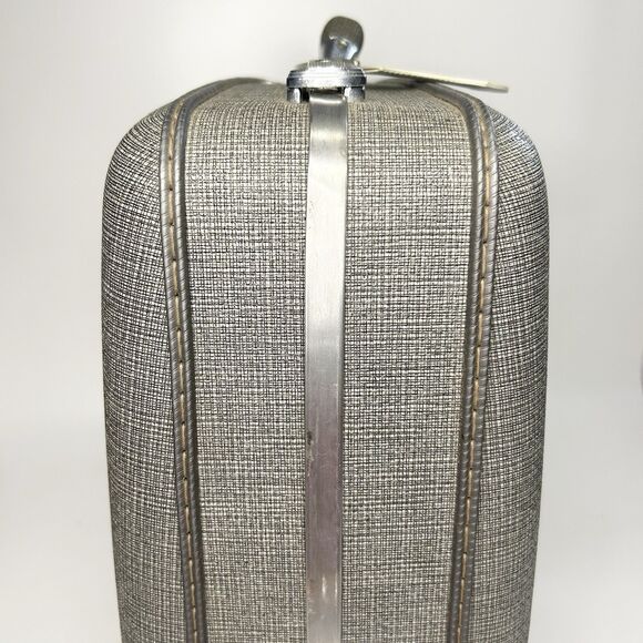 Vintage American Tourister Tri Taper Grey Suitcase Luggage Hard Shell Plaid 50s - Picture 2 of 16